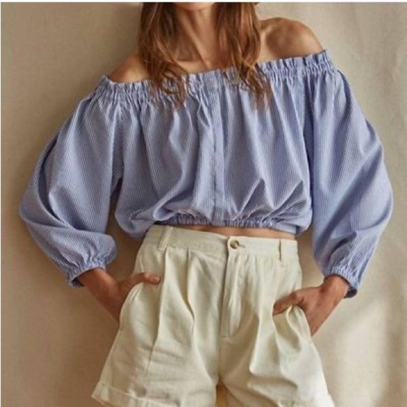 ByTogether Catalina Stripe Button Down in Blue/White Size Small - Picture 1 of 5